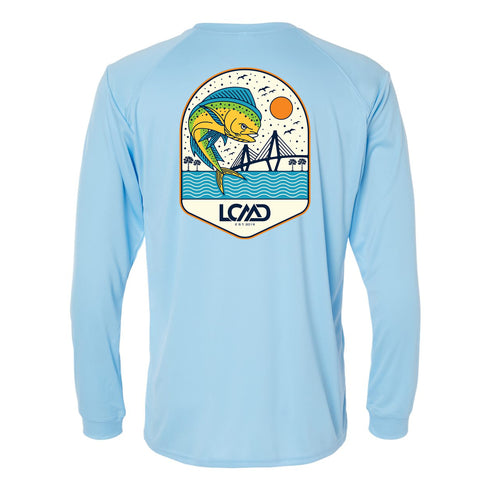 Lowcountry Mahi: Long Sleeve Performance T-Shirt (Unisex)
